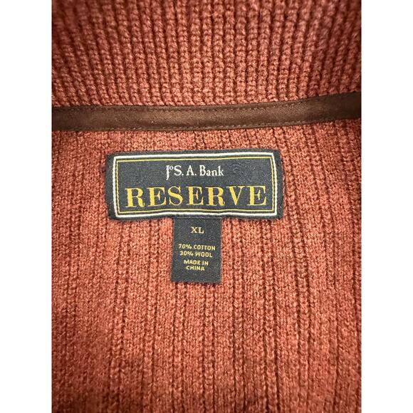 Jos A Bank Reserve Shawl Collar Cardigan Sweater Wool Rust Brown Women's Size XL - Picture 5 of 8
